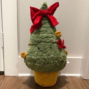 Festive Christmas Tree with Red Bow